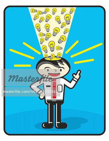 businessman character created by vector describe creative idea in business