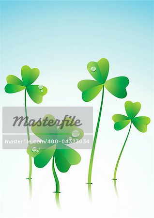 Vector illustration of a successful Four Leaf Clover