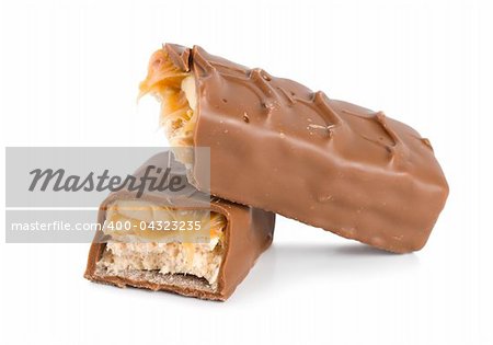 Chocolate bar isolated on a white background