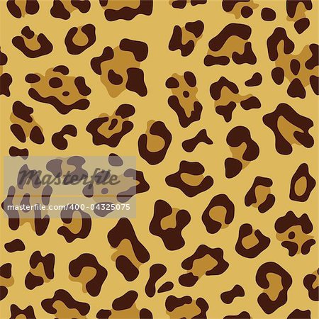 Seamless tiling animal print leopard, vector illustration