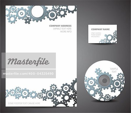 Design template set - business card, cd, paper