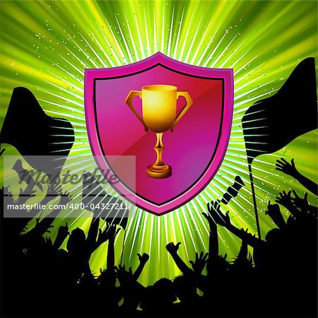 Huge Crowd Celebrating Soccer Game. Editable Vector Image EPS 8 vector file included