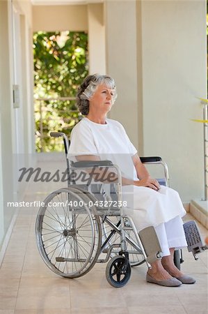 Woman in her wheelchair