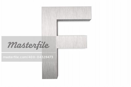 Brushed metal letter F