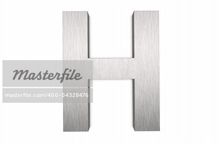 Brushed metal letter H