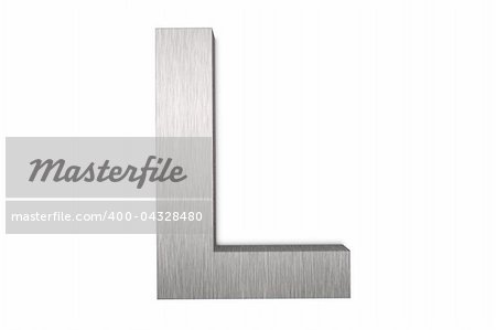 Brushed metal letter L