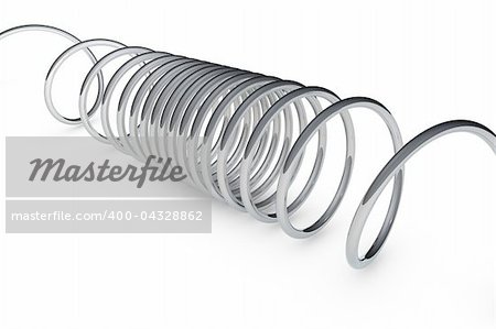 Steel springs on white background