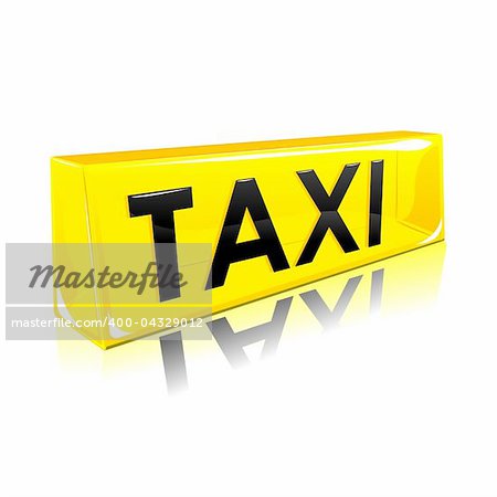 illustration of taxi symbol on isolated background