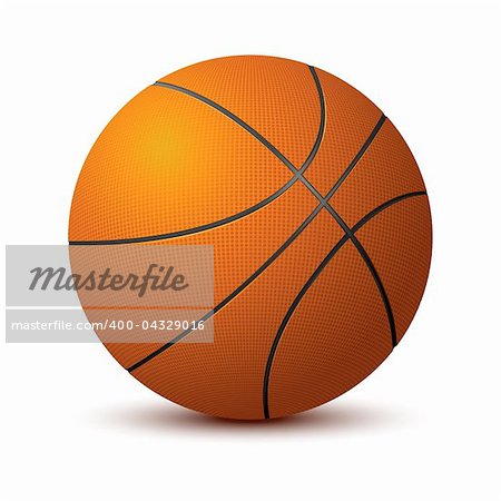 illustration of basketball on isolated white background