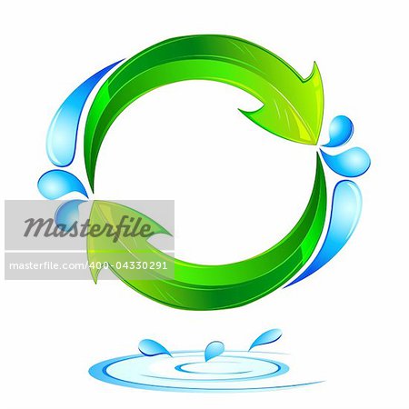 illustration of recycle arrow on isolated background