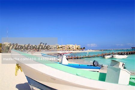 playa del Carmen mexico Mayan Riviera beach boats Caribbean sea