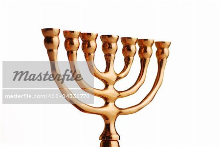 Hanukkah menorah isolated on white background