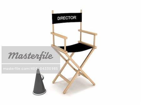 3D rendering of a movie director chair
