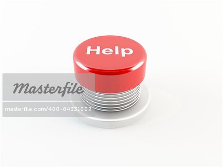 3D rendering of a red help button