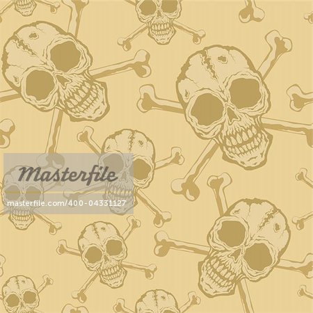 Seamless background from a skull with crossbones