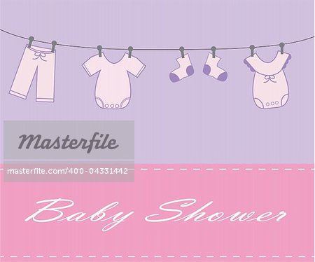 Cute baby girl shower invite