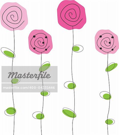 Pretty pink simple roses flowers
