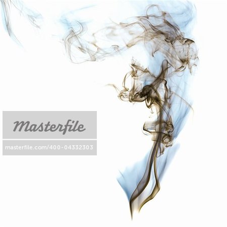 The abstract figure of the smoke on white background
