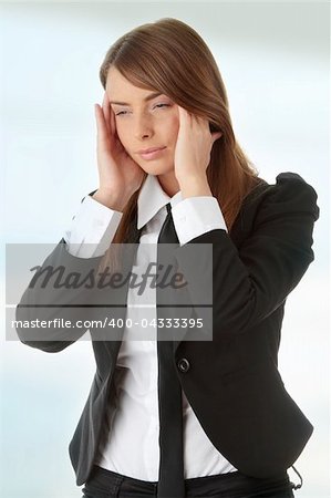 Young woman suffering a headache