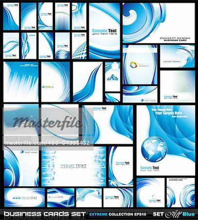 Corporate Business Card Collection: Blue Waves
