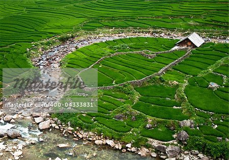 farmers house in a valley in Sapa