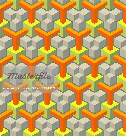 Seamless geometrical pattern of blocks