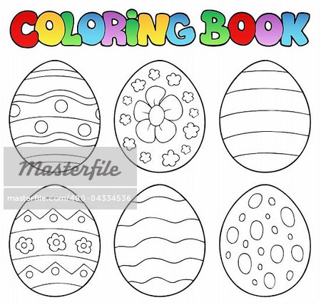 Coloring book with Easter eggs - vector illustration.
