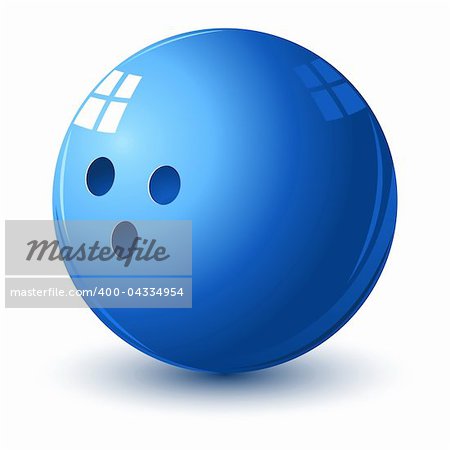 illustration of glossy bowling ball on isolated white background