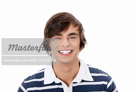 Young happy handsome man,isolated on a white background