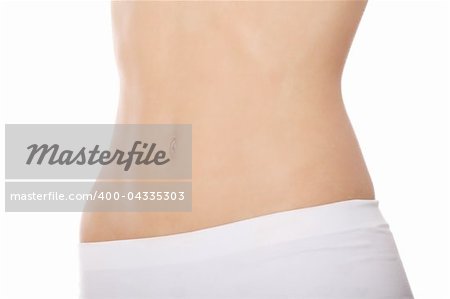 Beautiful fit, sexy female body isolated on white background.