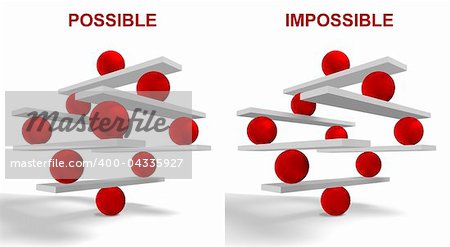 Possible and Impossible, Conceptual image of cooperation and teamwork.
