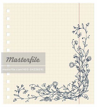 Sketch of floral frame for your design