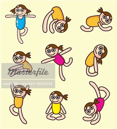 cartoon yoga icon