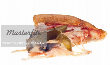 Pizza Slice Isolated on White with a Clipping Path.