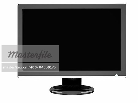 computer visualization lcd monitor, isolated on a white background