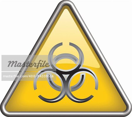 Biohazart symbol/ icon in yellow 3D triangle