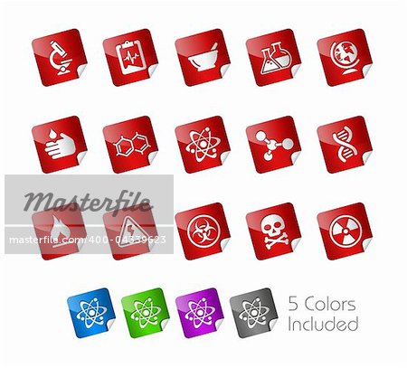 The vector file includes 5 color versions for each icon in different layers.