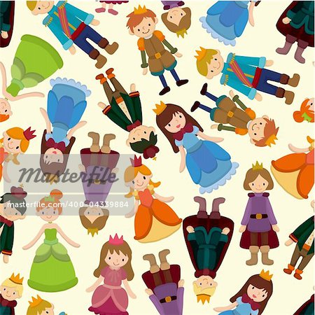 seamless Prince and Princess pattern