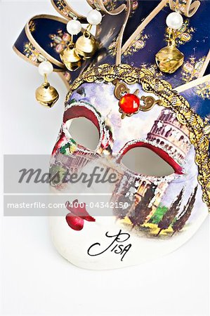 Carnival in Venice,  Venetian Mask isolated on the white background.