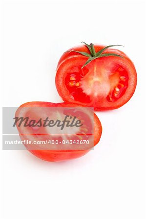 red tomato vegetable fruits isolated on the white background