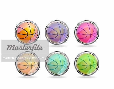 sport ball icon set - basketball. Vector illustration