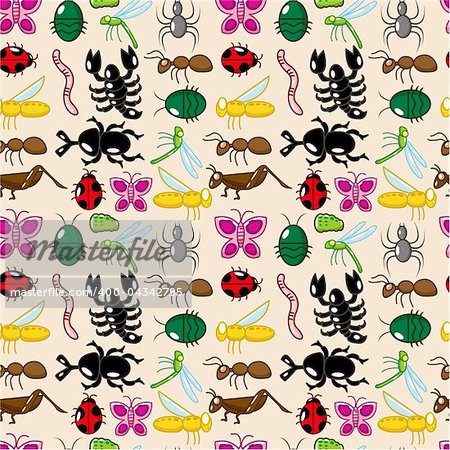seamless insect pattern