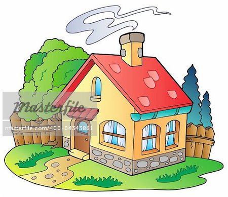 Small family house - vector illustration.
