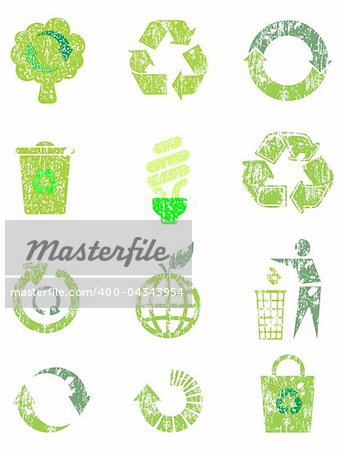 Recycle icon set, vector illustration