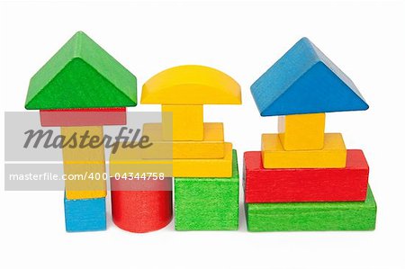 Wooden blocks isolated on the white