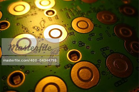 Close-in shot of computer circuit board