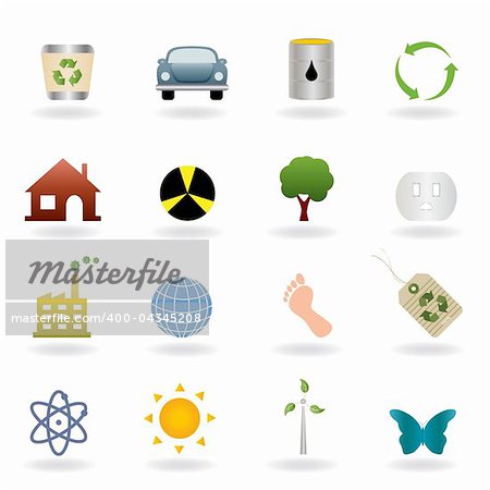 Ecology icons and symbols set