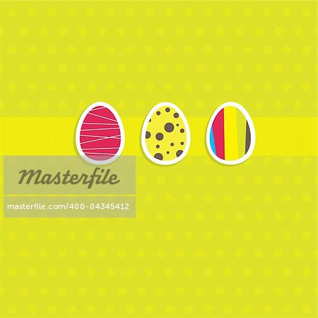 Background with Easter card and egg. Vector illustration
