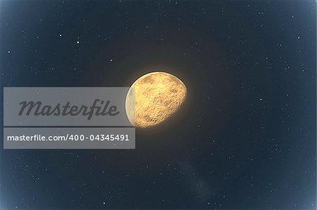 An image of the moon and stars