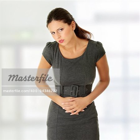 Woman with stomach issues